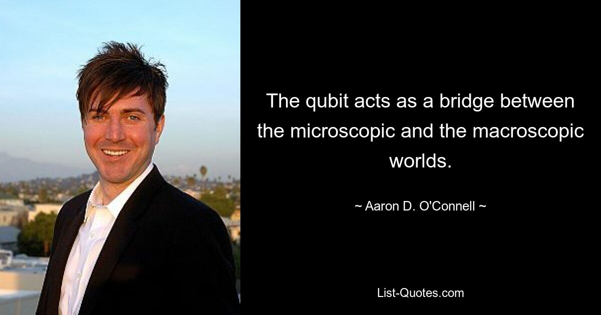 The qubit acts as a bridge between the microscopic and the macroscopic worlds. — © Aaron D. O'Connell