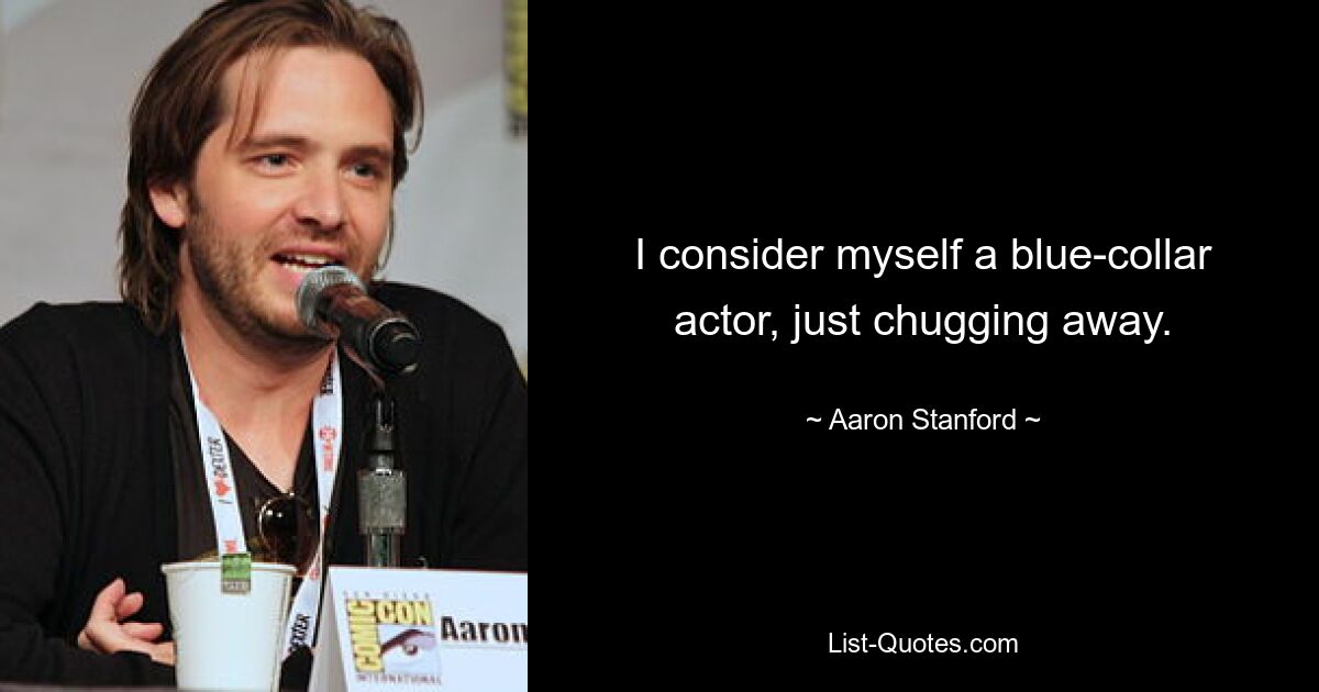 I consider myself a blue-collar actor, just chugging away. — © Aaron Stanford