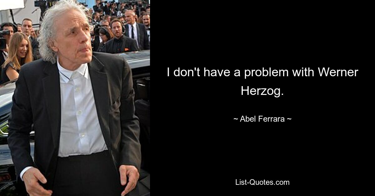 I don't have a problem with Werner Herzog. — © Abel Ferrara