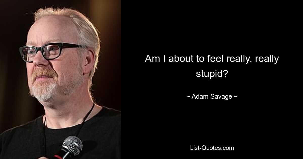 Am I about to feel really, really stupid? — © Adam Savage