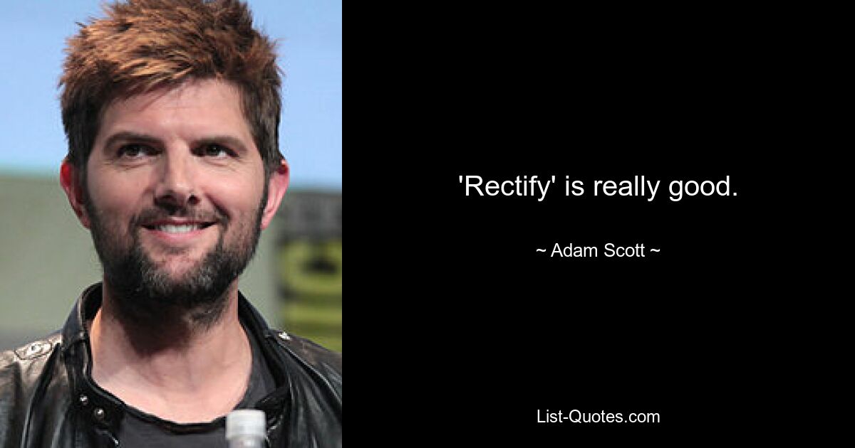 'Rectify' is really good. — © Adam Scott