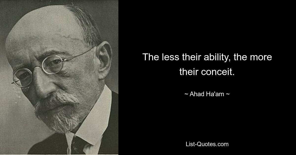 The less their ability, the more their conceit. — © Ahad Ha'am