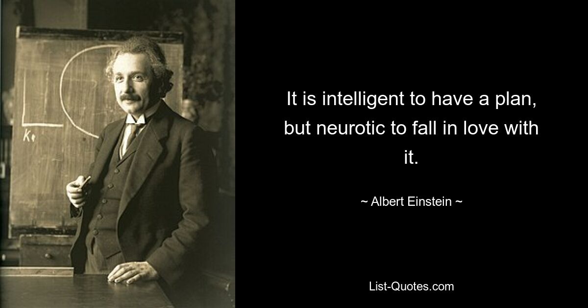 Разумно иметь план, но невротично влюбиться в него. — © Альберт Эйнштейн 