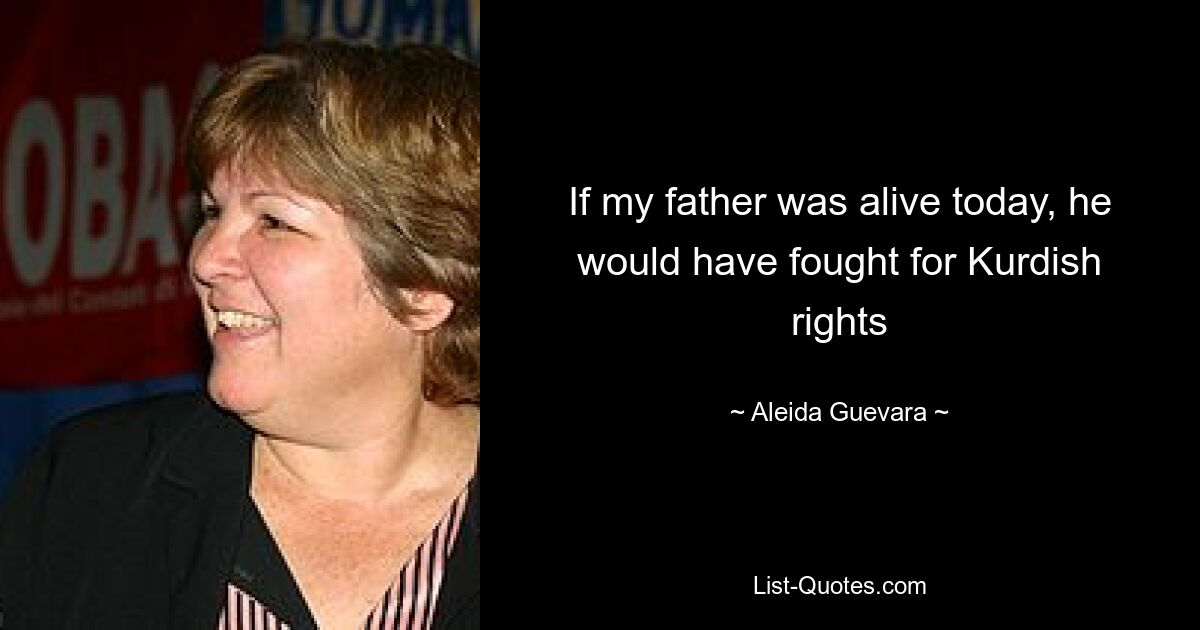 If my father was alive today, he would have fought for Kurdish rights — © Aleida Guevara