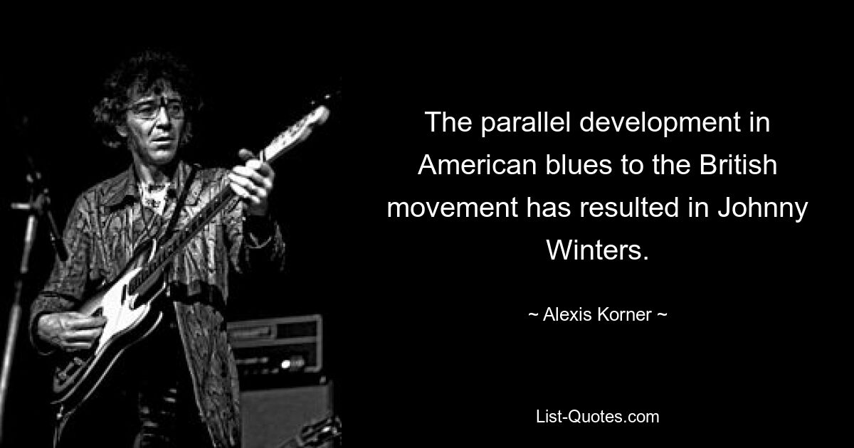 The parallel development in American blues to the British movement has resulted in Johnny Winters. — © Alexis Korner