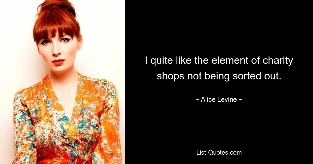 I quite like the element of charity shops not being sorted out. — © Alice Levine