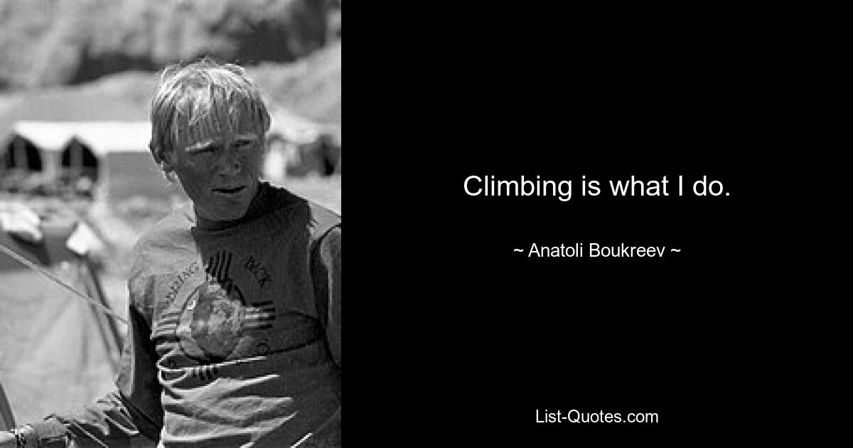 Climbing is what I do. — © Anatoli Boukreev