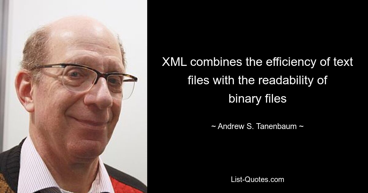 XML kombiniert die Effizienz von Textdateien mit der Lesbarkeit von Binärdateien – © Andrew S. Tanenbaum