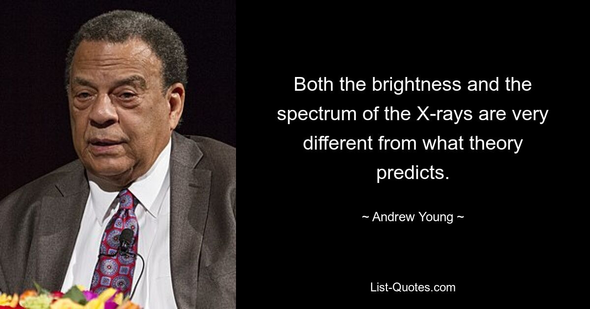 Both the brightness and the spectrum of the X-rays are very different from what theory predicts. — © Andrew Young