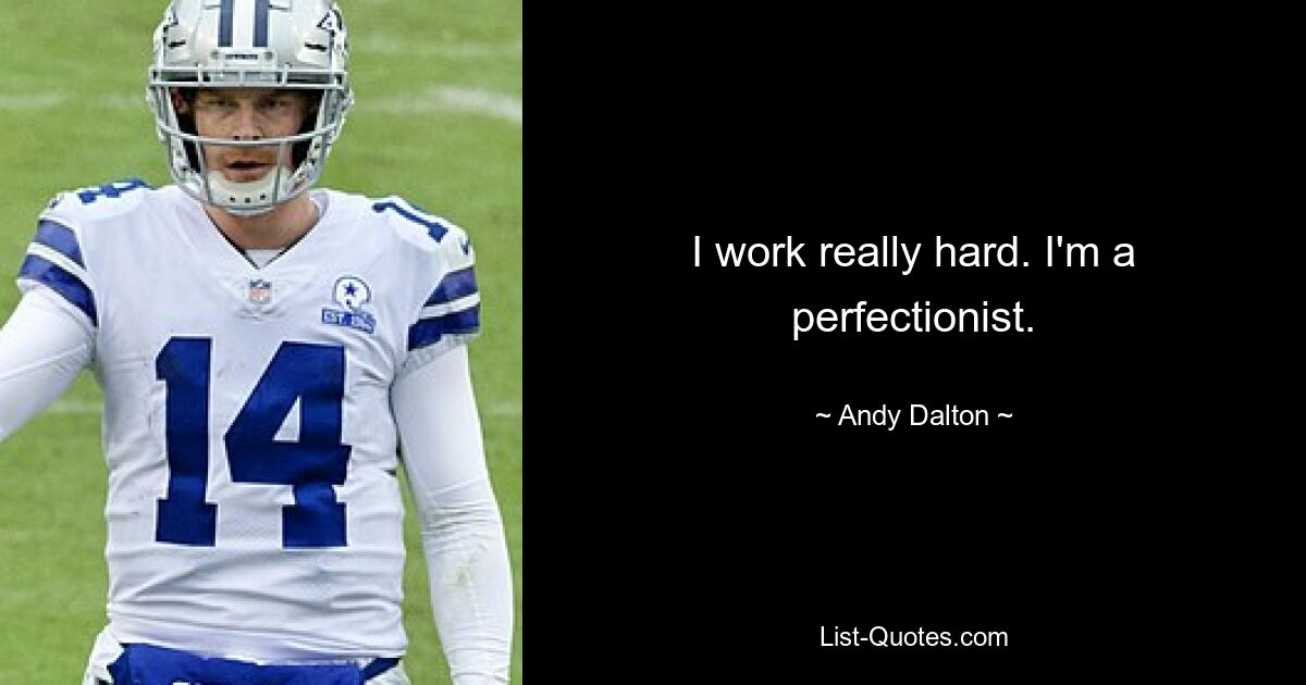 I work really hard. I'm a perfectionist. — © Andy Dalton