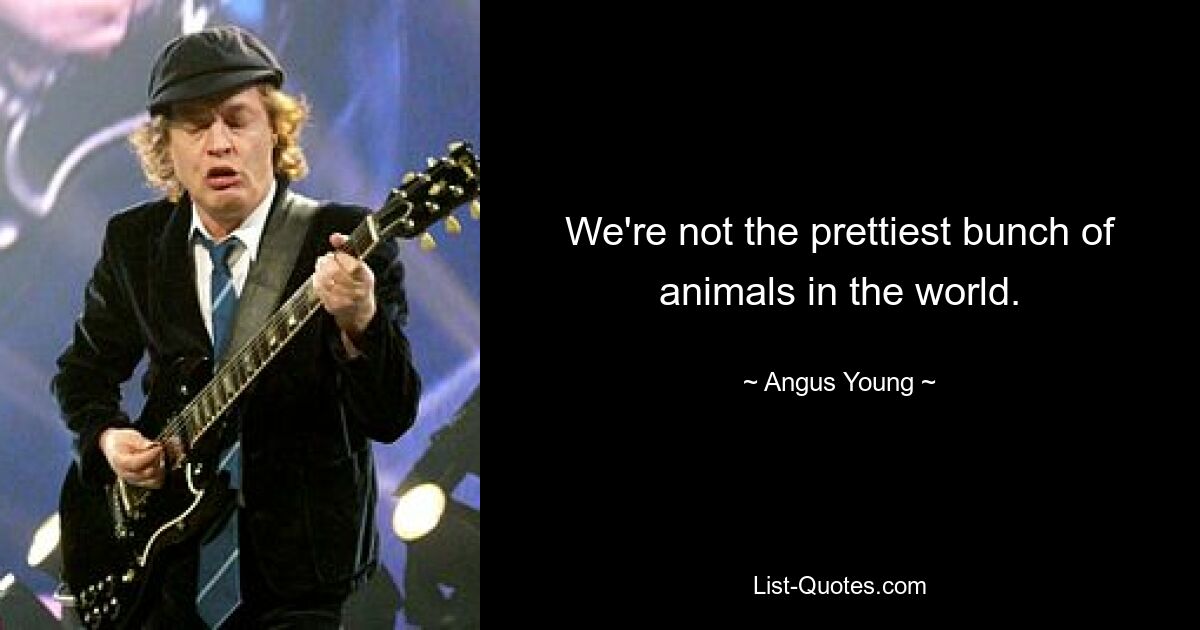 We're not the prettiest bunch of animals in the world. — © Angus Young