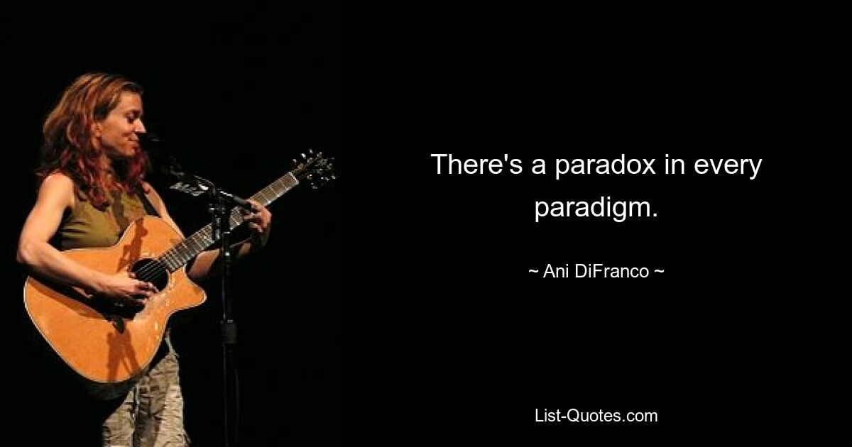 There's a paradox in every paradigm. — © Ani DiFranco