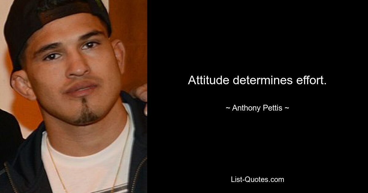 Attitude determines effort. — © Anthony Pettis