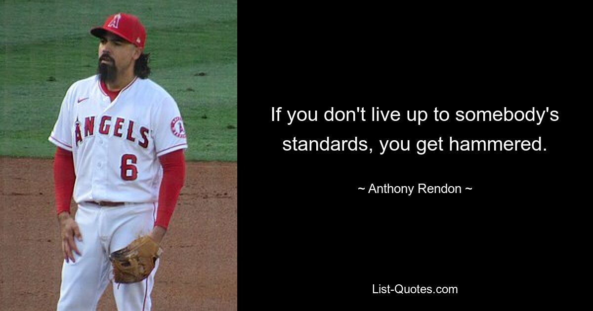 If you don't live up to somebody's standards, you get hammered. — © Anthony Rendon