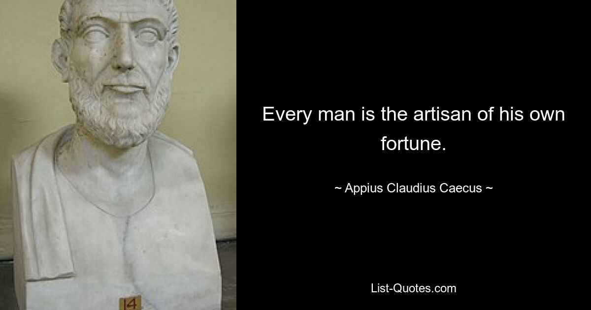 Every man is the artisan of his own fortune. — © Appius Claudius Caecus