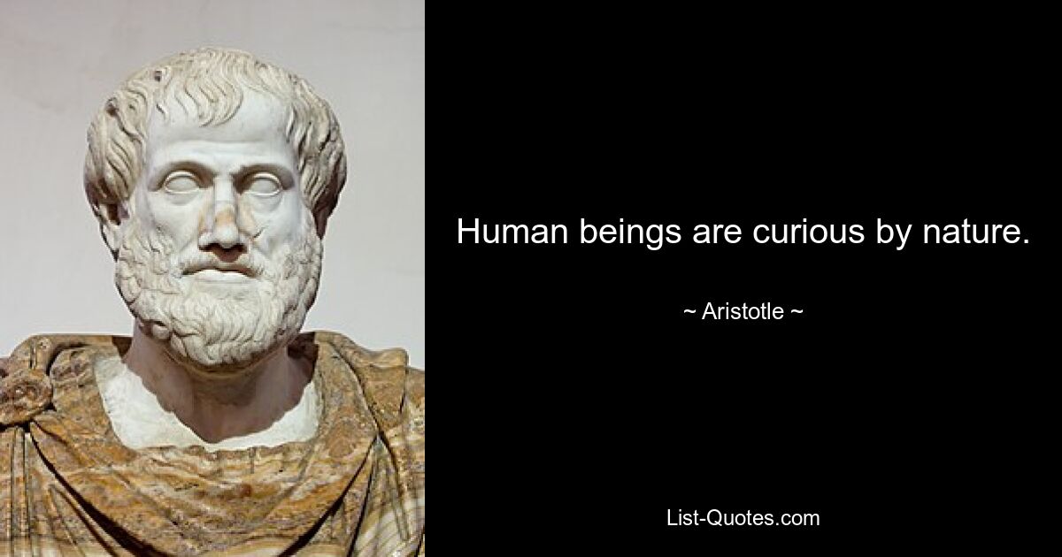 Human beings are curious by nature. — © Aristotle