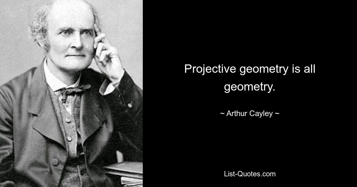 Projektive Geometrie ist alles Geometrie. — © Arthur Cayley