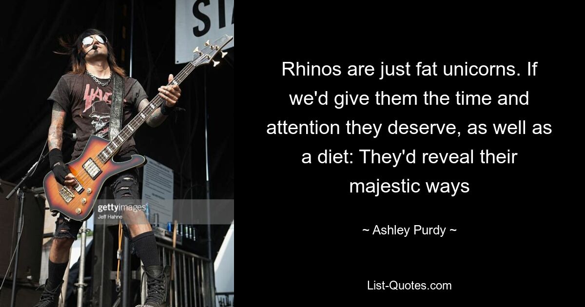 Rhinos are just fat unicorns. If we'd give them the time and attention they deserve, as well as a diet: They'd reveal their majestic ways — © Ashley Purdy