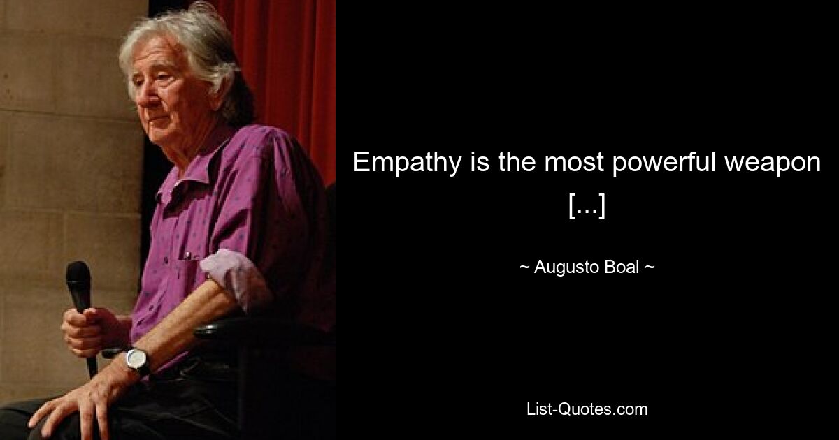 Empathy is the most powerful weapon [...] — © Augusto Boal