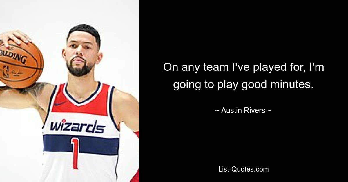 On any team I've played for, I'm going to play good minutes. — © Austin Rivers