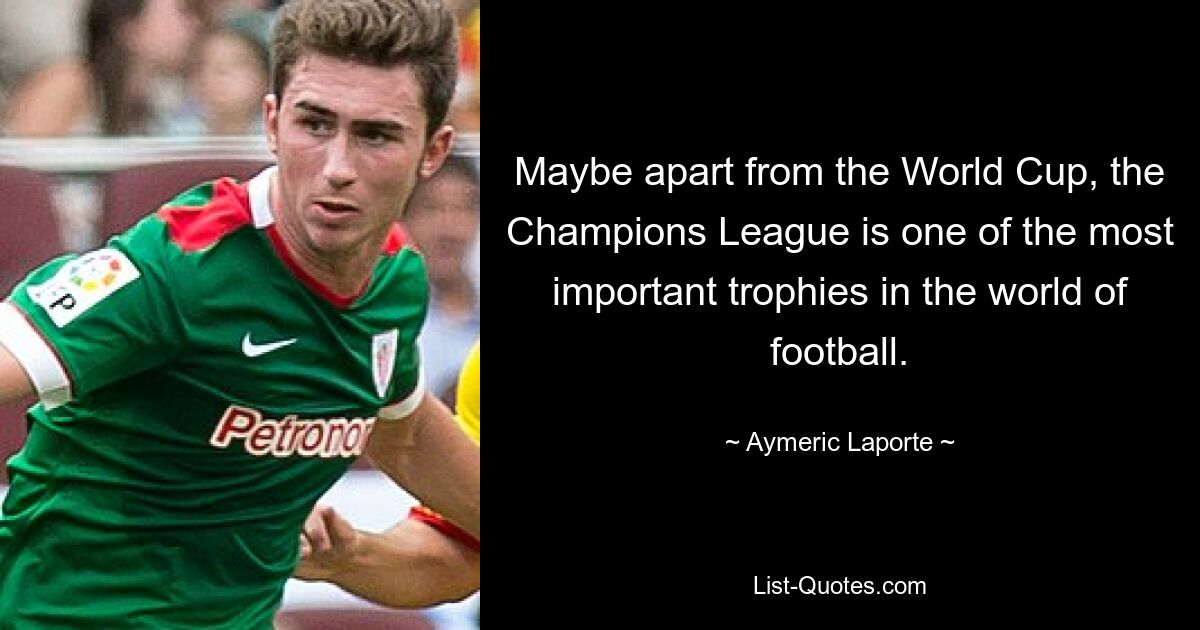 Maybe apart from the World Cup, the Champions League is one of the most important trophies in the world of football. — © Aymeric Laporte