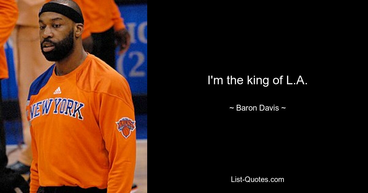 I'm the king of L.A. — © Baron Davis