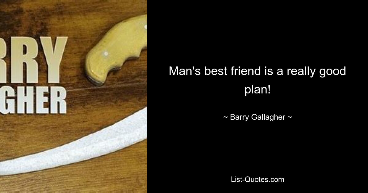 Man's best friend is a really good plan! — © Barry Gallagher