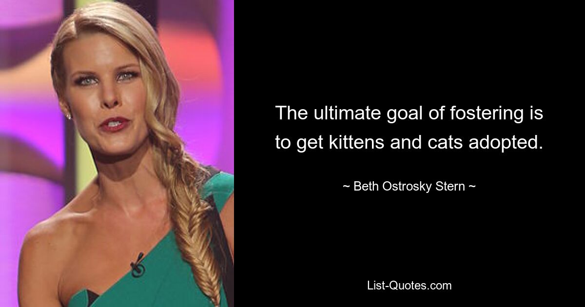 The ultimate goal of fostering is to get kittens and cats adopted. — © Beth Ostrosky Stern