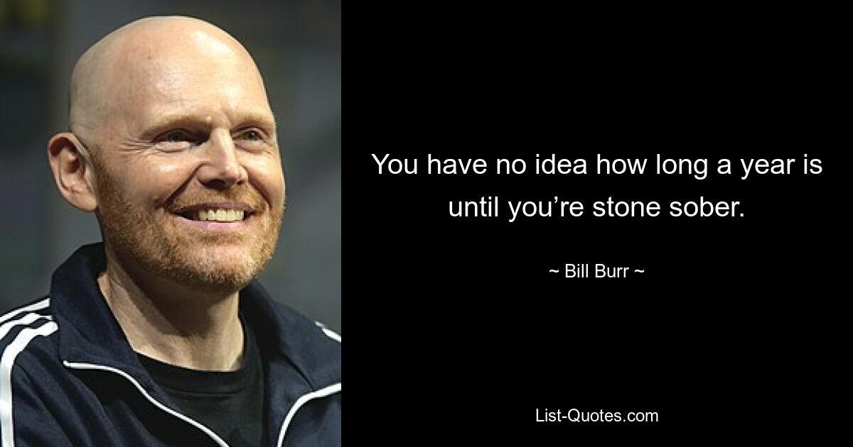 You have no idea how long a year is until you’re stone sober. — © Bill Burr