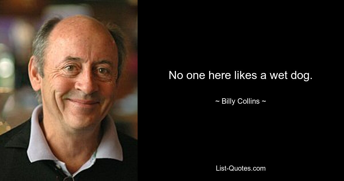 No one here likes a wet dog. — © Billy Collins