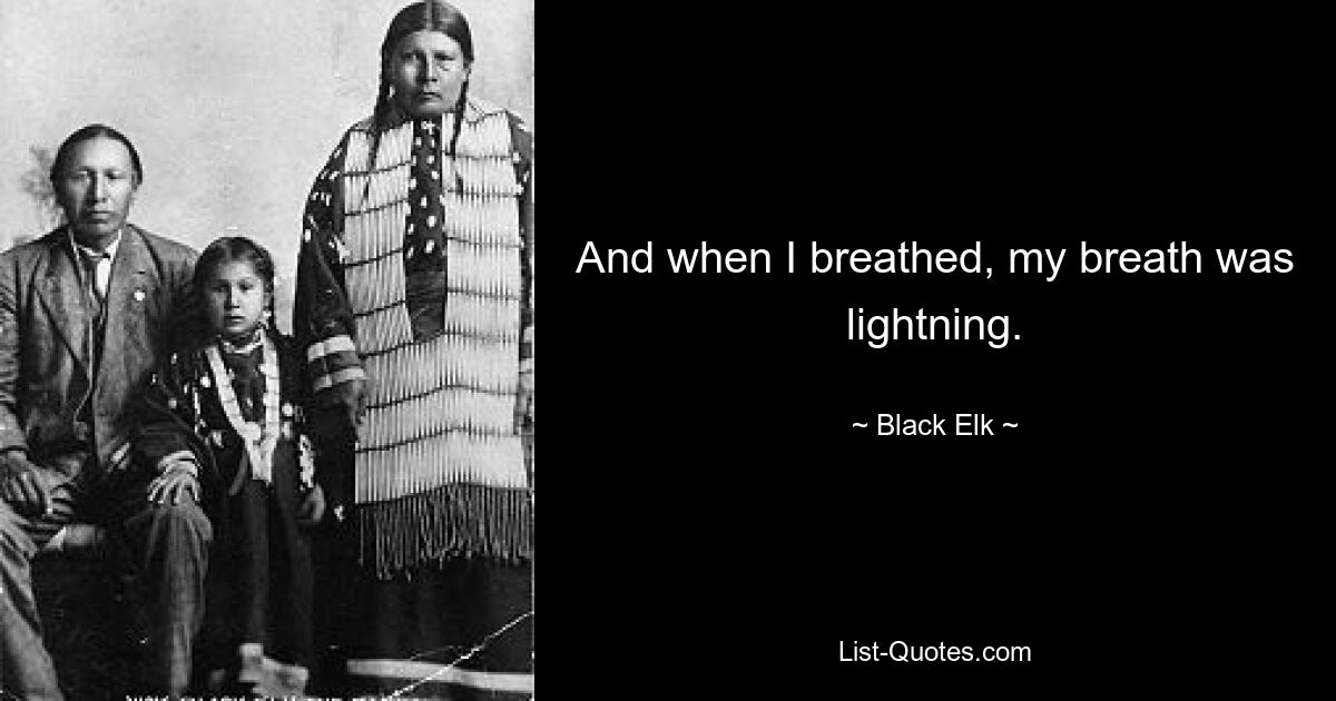 And when I breathed, my breath was lightning. — © Black Elk