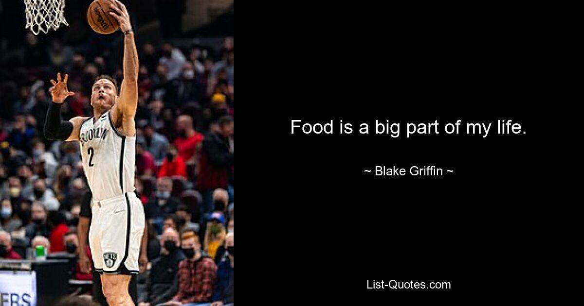 Food is a big part of my life. — © Blake Griffin