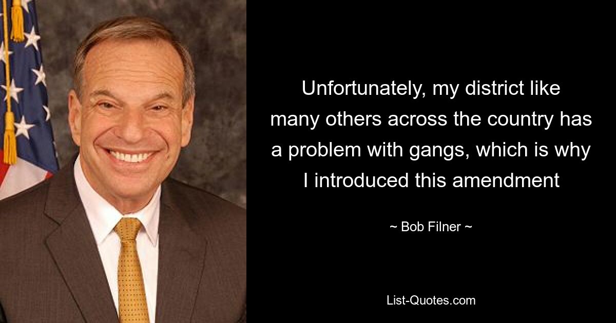 Unfortunately, my district like many others across the country has a problem with gangs, which is why I introduced this amendment — © Bob Filner