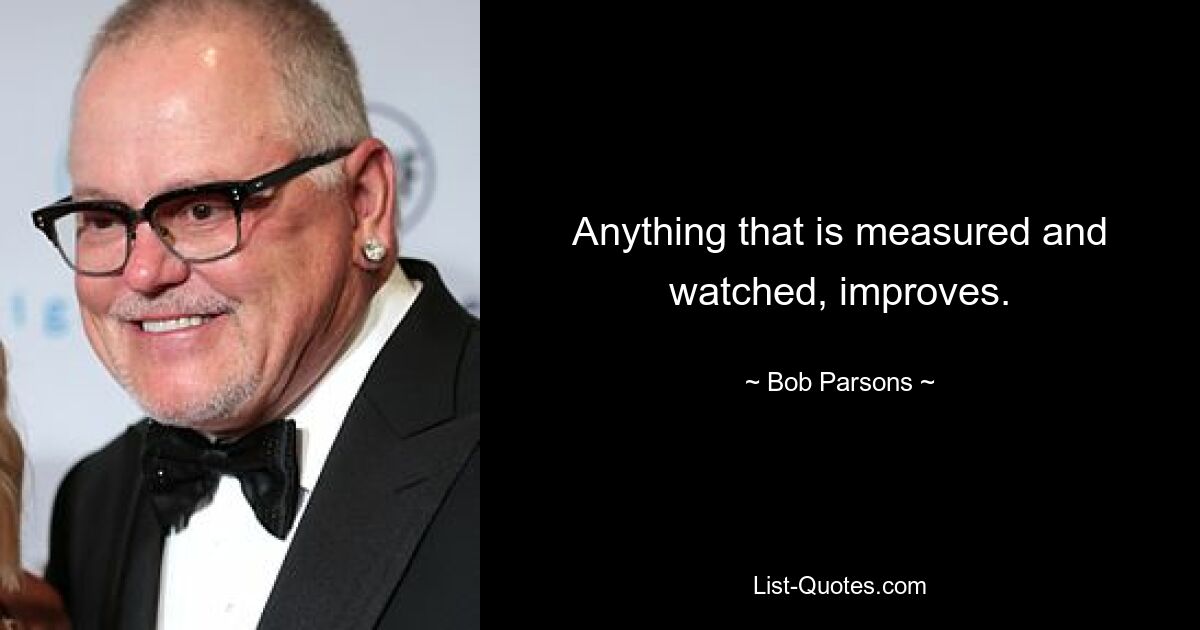 Anything that is measured and watched, improves. — © Bob Parsons