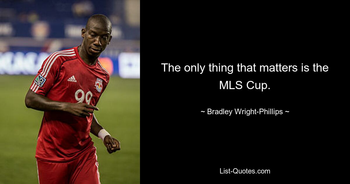 The only thing that matters is the MLS Cup. — © Bradley Wright-Phillips