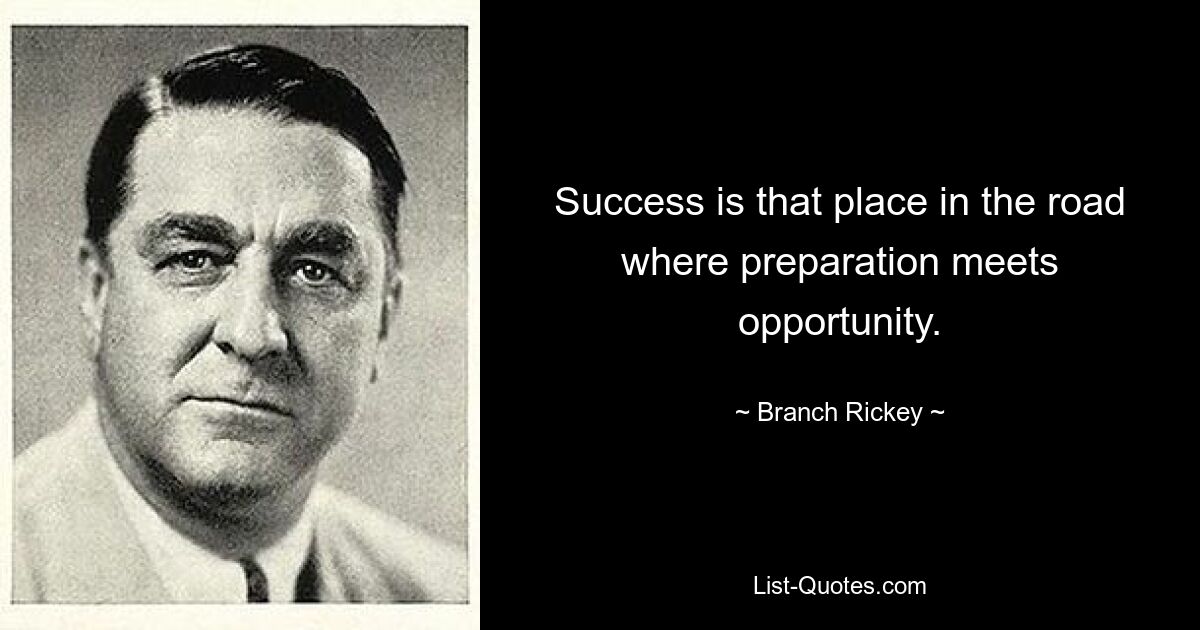 Успех – это то место на пути, где подготовка встречается с возможностями. — © Филиал Рики 