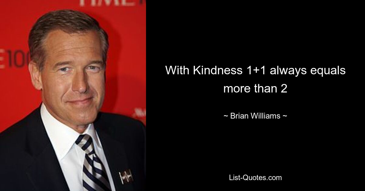 With Kindness 1+1 always equals more than 2 — © Brian Williams