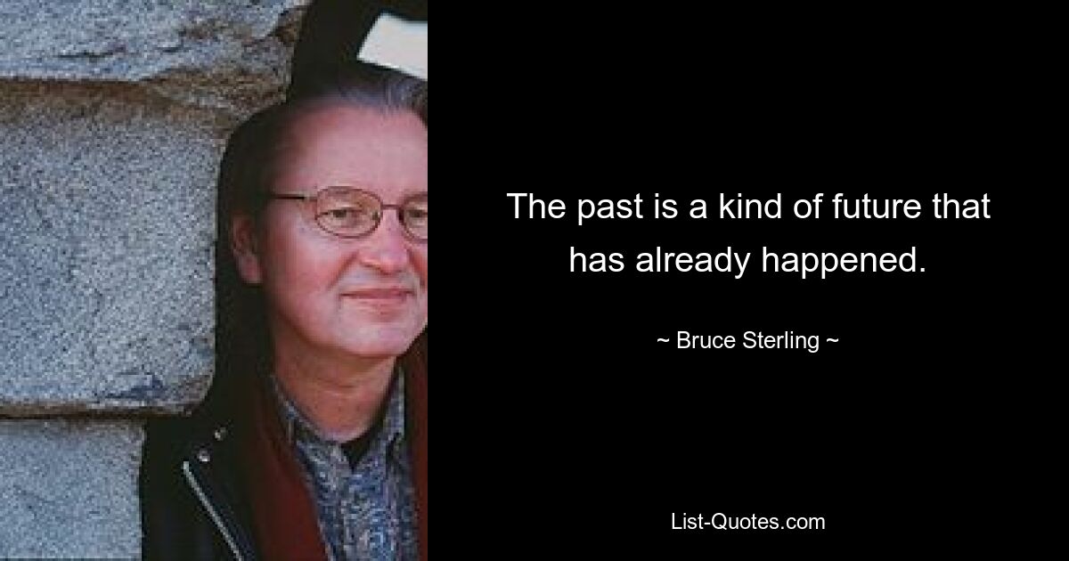 The past is a kind of future that has already happened. — © Bruce Sterling