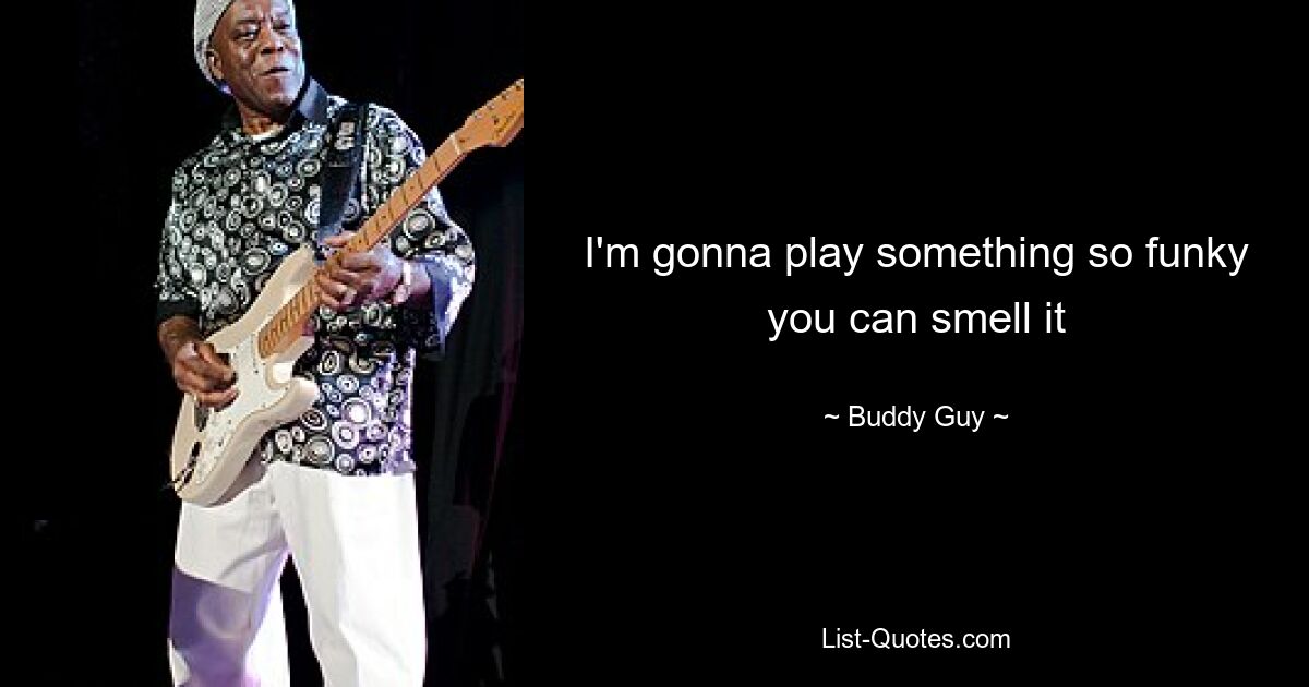 I'm gonna play something so funky you can smell it — © Buddy Guy