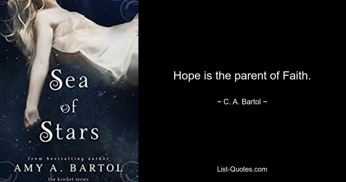 Hope is the parent of Faith. — © C. A. Bartol