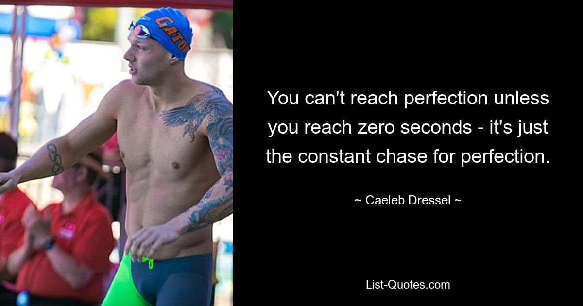 You can't reach perfection unless you reach zero seconds - it's just the constant chase for perfection. — © Caeleb Dressel