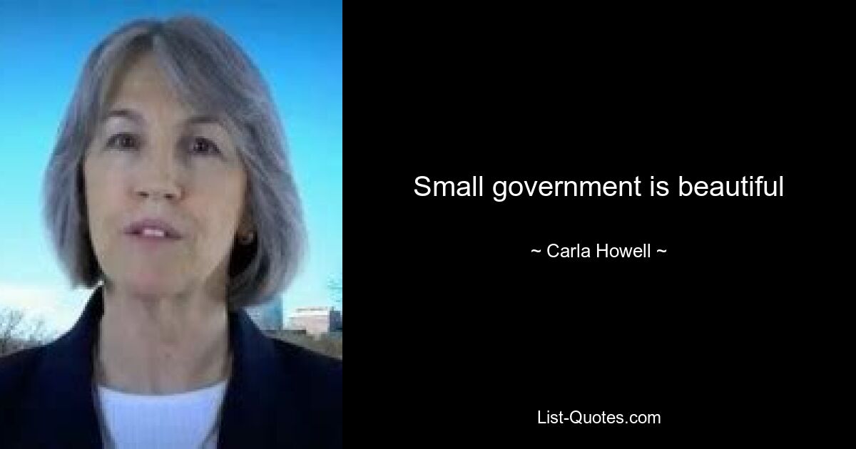 Small government is beautiful — © Carla Howell