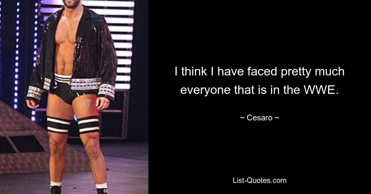 I think I have faced pretty much everyone that is in the WWE. — © Cesaro