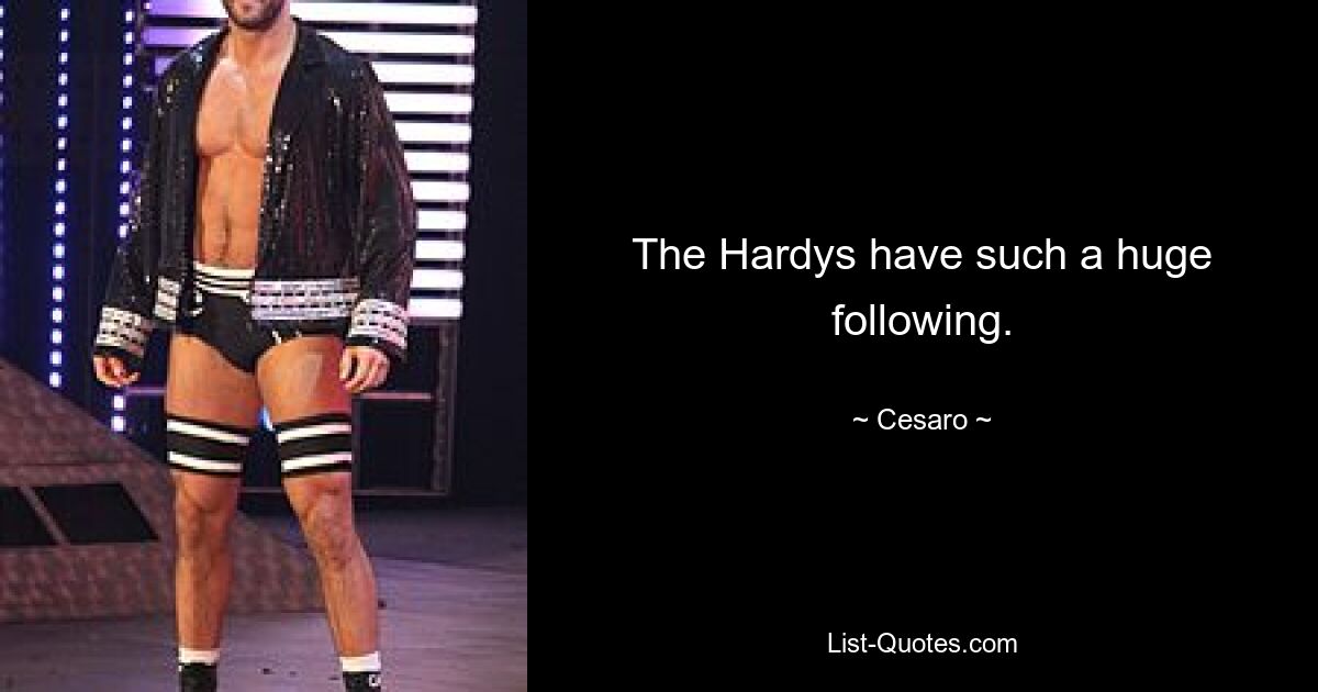 The Hardys have such a huge following. — © Cesaro