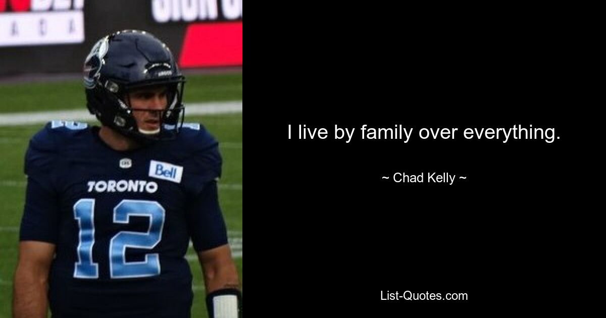 I live by family over everything. — © Chad Kelly