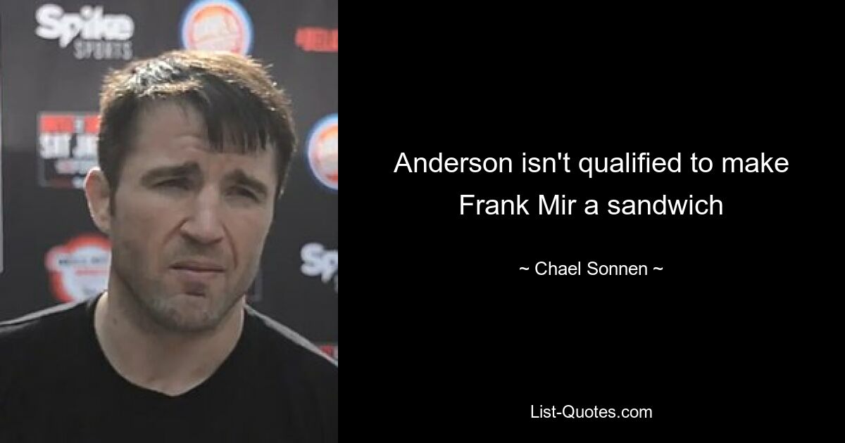 Anderson isn't qualified to make Frank Mir a sandwich — © Chael Sonnen