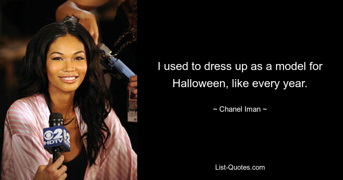 I used to dress up as a model for Halloween, like every year. — © Chanel Iman