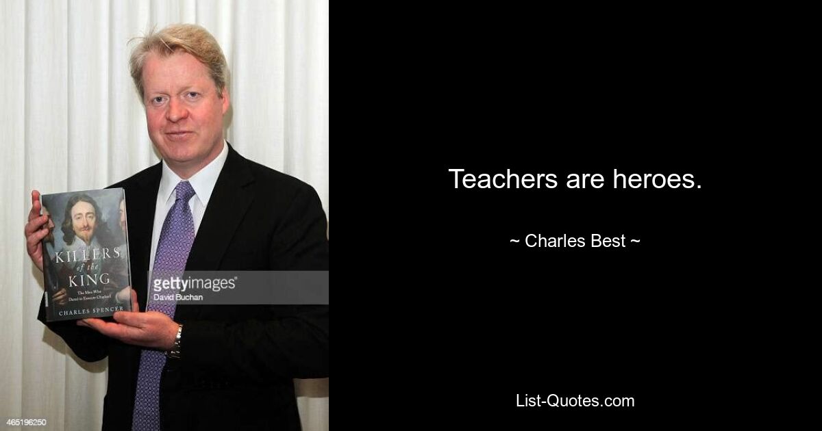 Teachers are heroes. — © Charles Best