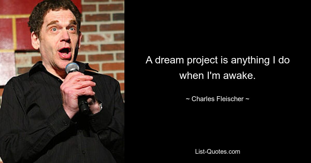 A dream project is anything I do when I'm awake. — © Charles Fleischer