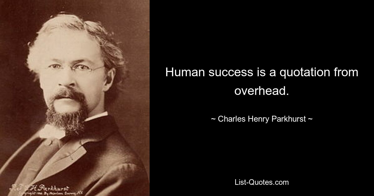 Human success is a quotation from overhead. — © Charles Henry Parkhurst